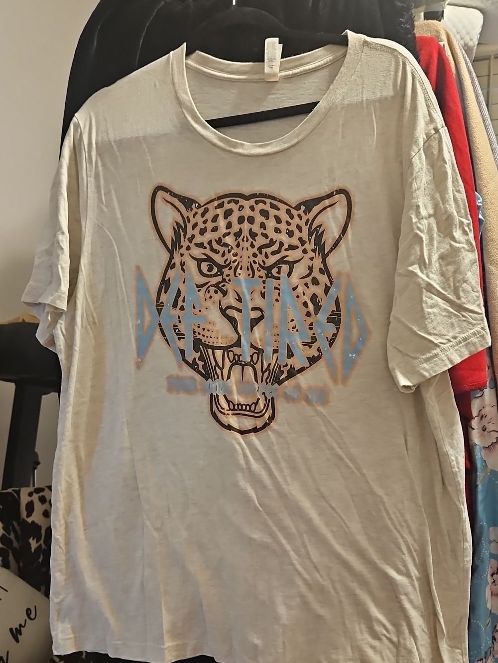 Bella Canvas Beige Short-Sleeve Tee with Leopard Graphic